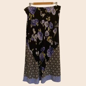 Vintage 90's Floral Printed Midi Skirt Size XL